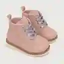 Botines Vestir Cordón Estampado de Niña Rosado Talla 18 Opaline