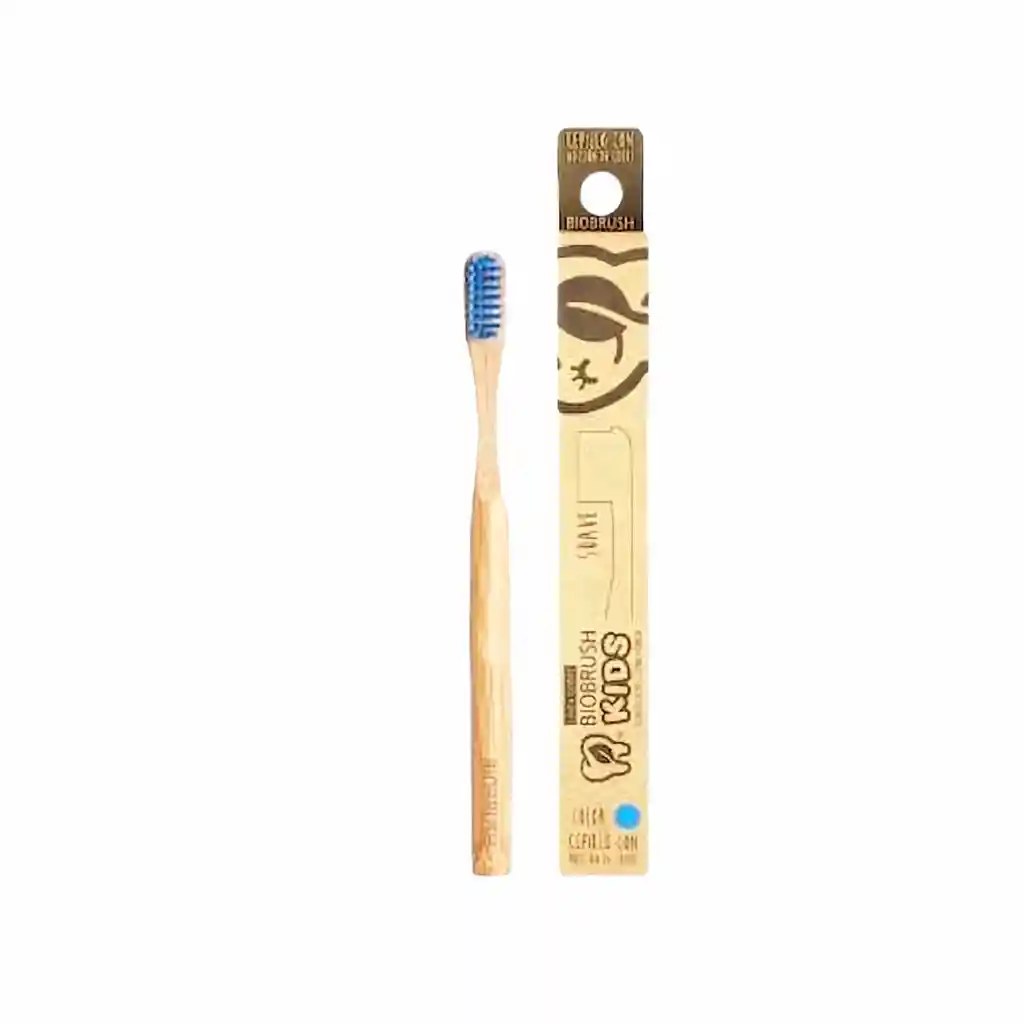 BIOBRUSH Cepillo De Dientes De Bambu Kids Azul