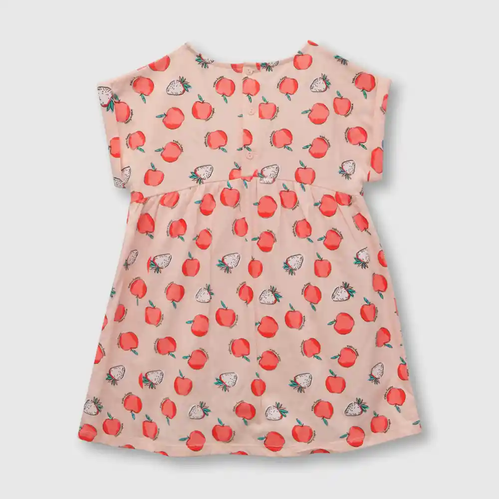 Vestido Manzanas De Niña Rosado Talla 3/6 Meses