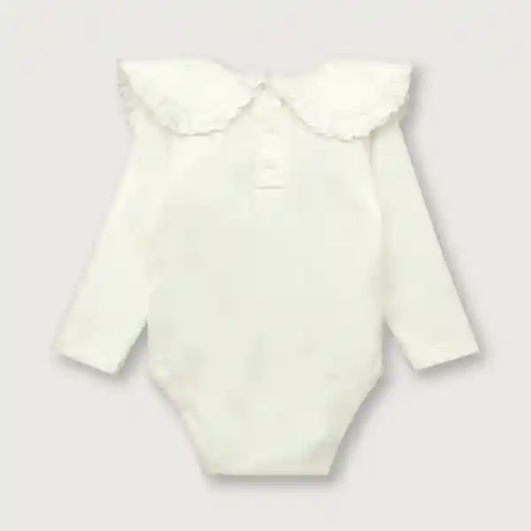 Body Cuello Bobo de Niña Blanco Talla 9M Opaline