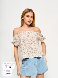 Index Blusa Manga Corta Enara Ess Ecru Talla S S24