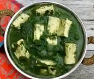 Palak paneer o p mushroom + basmati rice