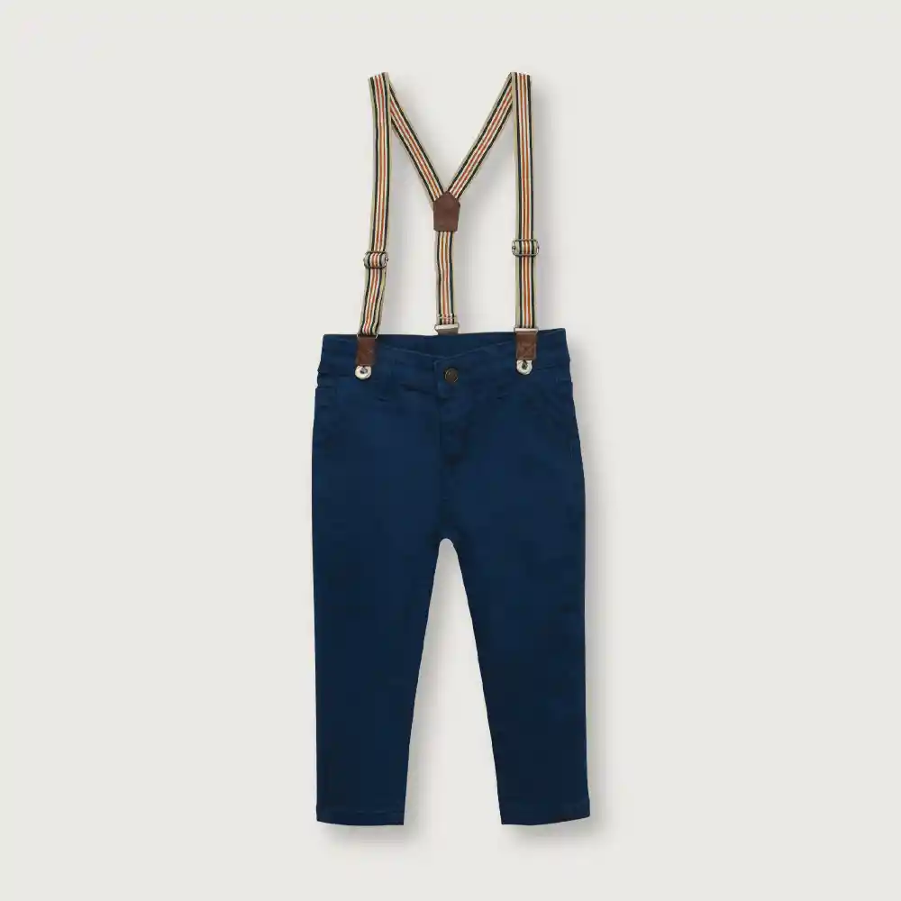Pantalón Con Suspensores de Niño Azul Talla 18M Opaline