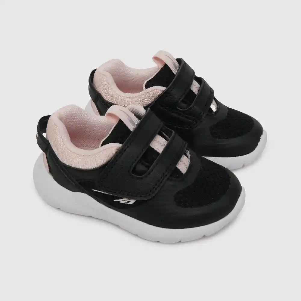 Zapatillas Deportiva Velcro Caña Baja Niña Negro T. 23