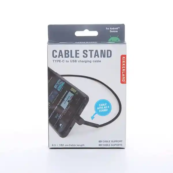 Kikkerland Cable Cargador Con Soporte Tipo C