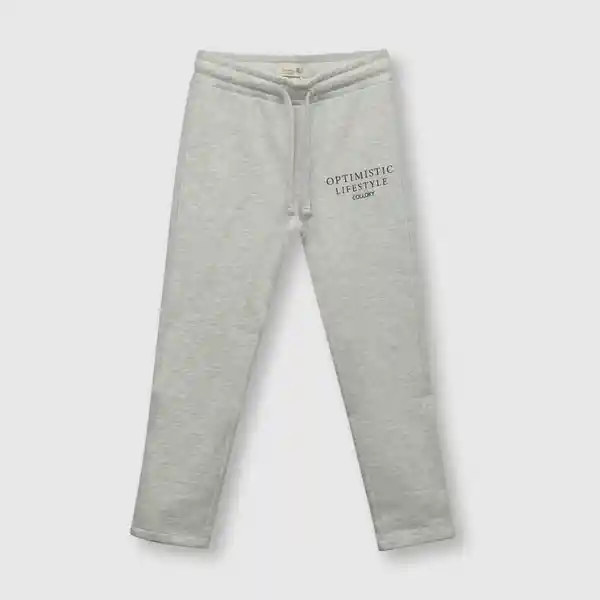 Pantalón de Niña de Buzo Estampado Gris Melange Talla 3A Colloky