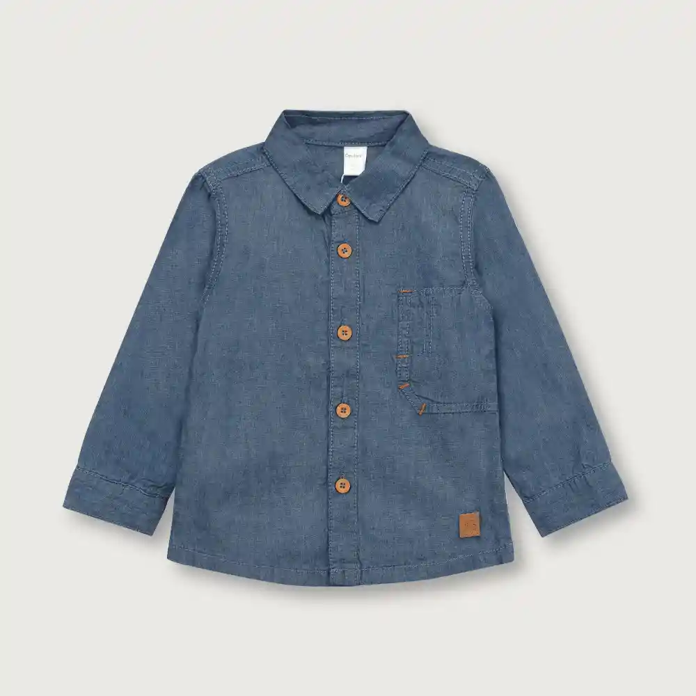 Camisa Denim De Niño Azul Talla 12m