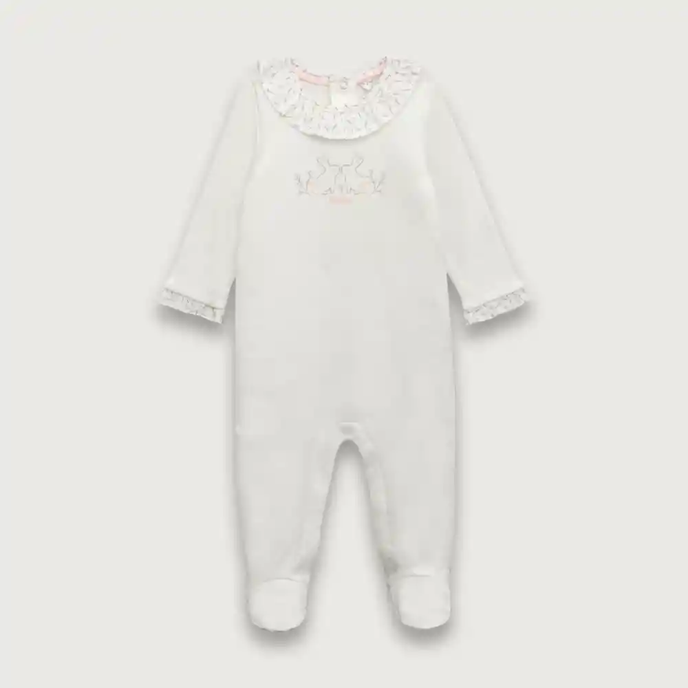 Osito Gamuza De Bebé Niña Blanco Talla Recién Nacido