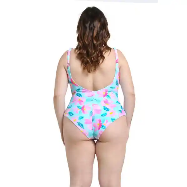 Traje de Baño Entero Con Cheeky Flores Talla M Samia