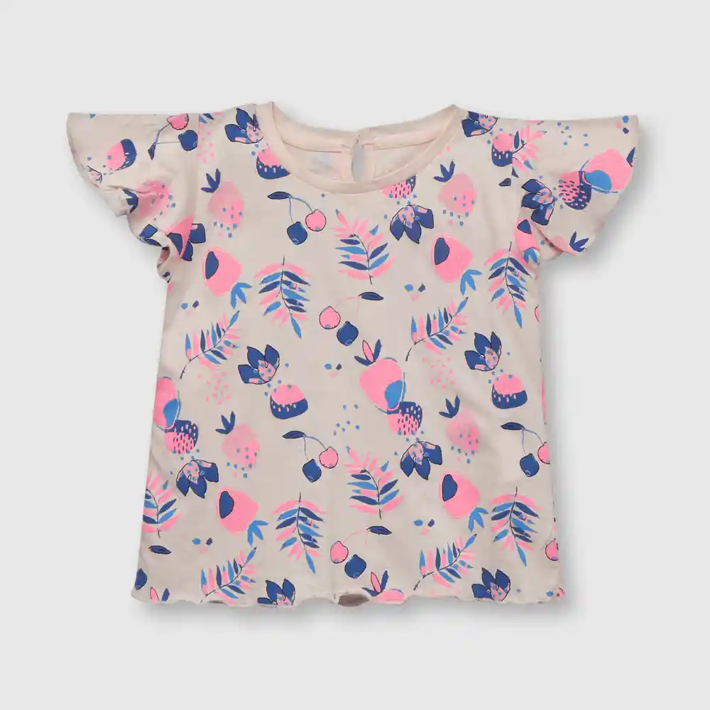 Polera Estampada Fresas De Bebé Niña Rosada Talla 24m