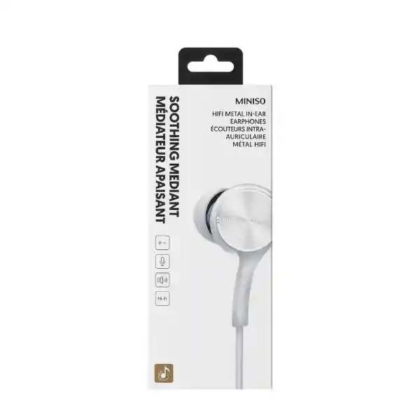 Miniso Audífonos de Cable Alta Fidelidad Blanco Modelo 8474