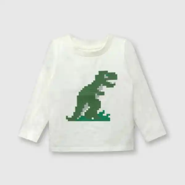 Polera Dino de Bebé Niño Crema Talla 36M Colloky