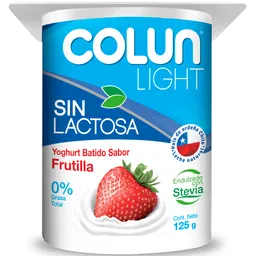 Colun Yoghurt Batido Sabor Frutilla sin Lactosa Light 