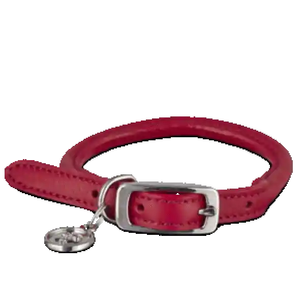 Bond & Co Collar Redondo de Cuero Rojo Con Hebilla Perro