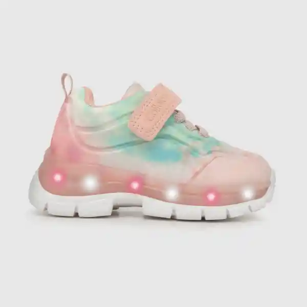 Zapatillas Luces Tye Dye de Niña Light Pink Talla 26 Colloky