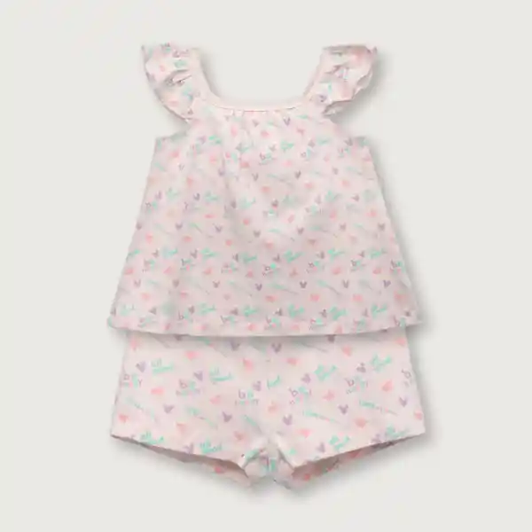 Pijama Minnie Polera Corta + Pantalón Ninã Rosado 6M Opaline