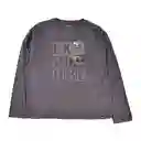 Polera Manga Larga Niño Gris Oscuro Talla 6 A Pillin