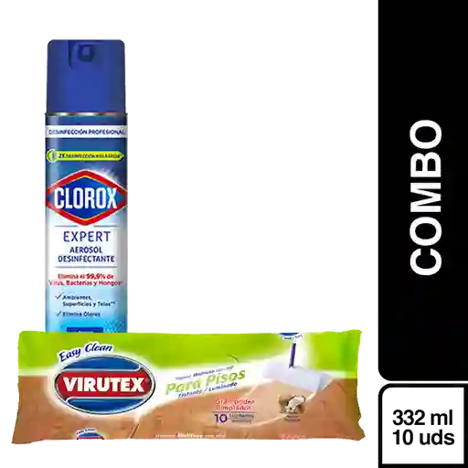 Combo Clorox Desinfectante en Aerosol + Virutex Trapero Multiuso