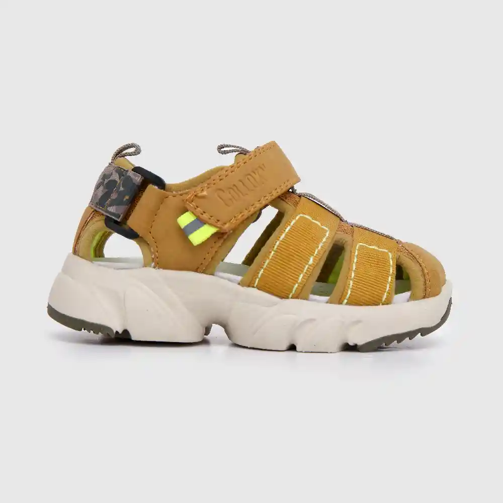 Sandalias Straps Chunky De Niño Amarillo Talla 21