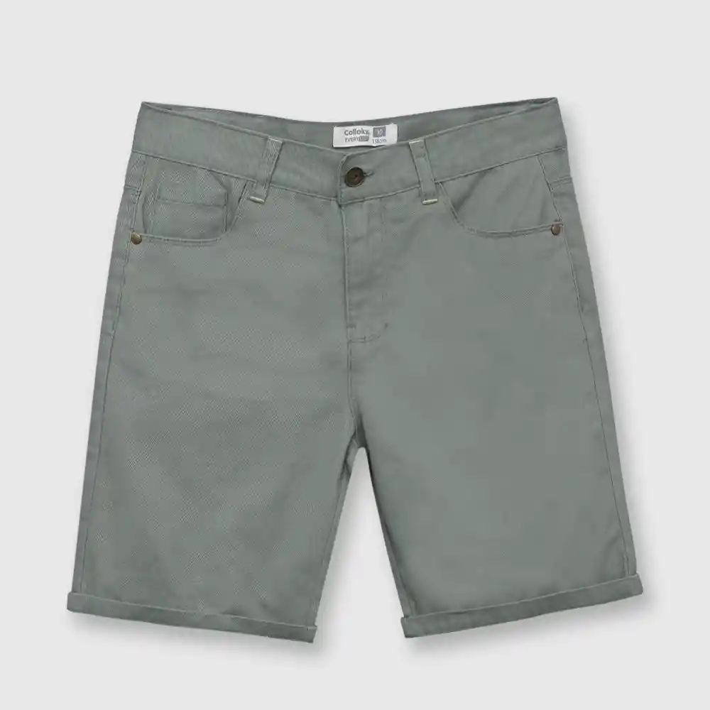 Bermuda Clasico De Niño Oliva Talla 4a