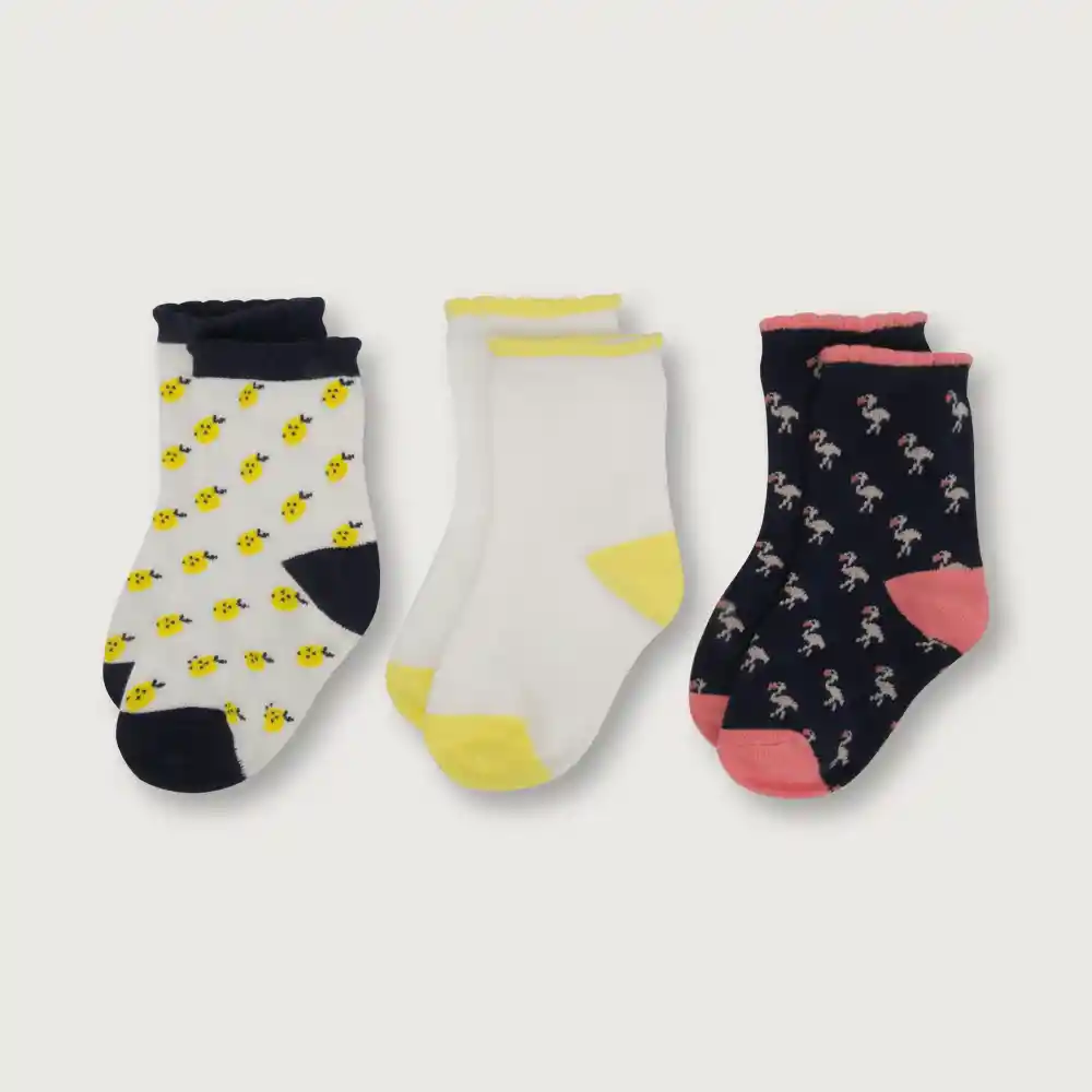 Pack Calcetines Para Niña Azul Tropical Talla 23/25