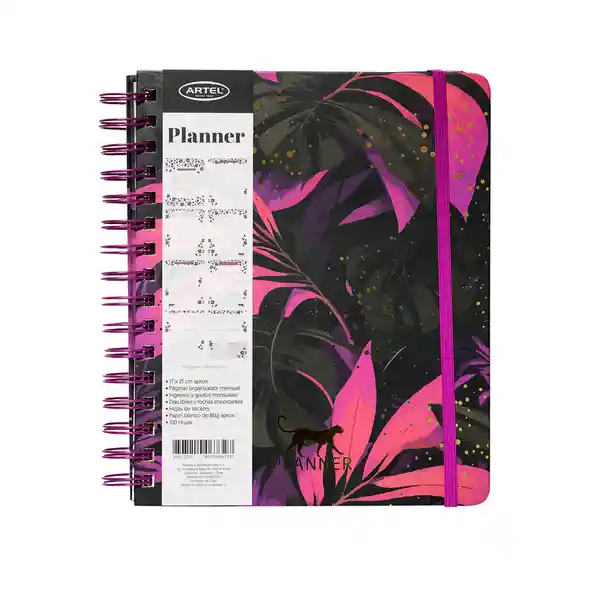 Artel Importado Planificador 12 Meses Espiral Con Solapa Tiger