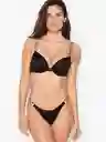 Victoria's Secret Panty Brazilian Con Brillo Negro Talla XL
