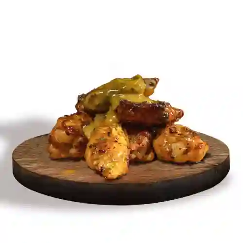 Alitas de pollo con salsa de ajo