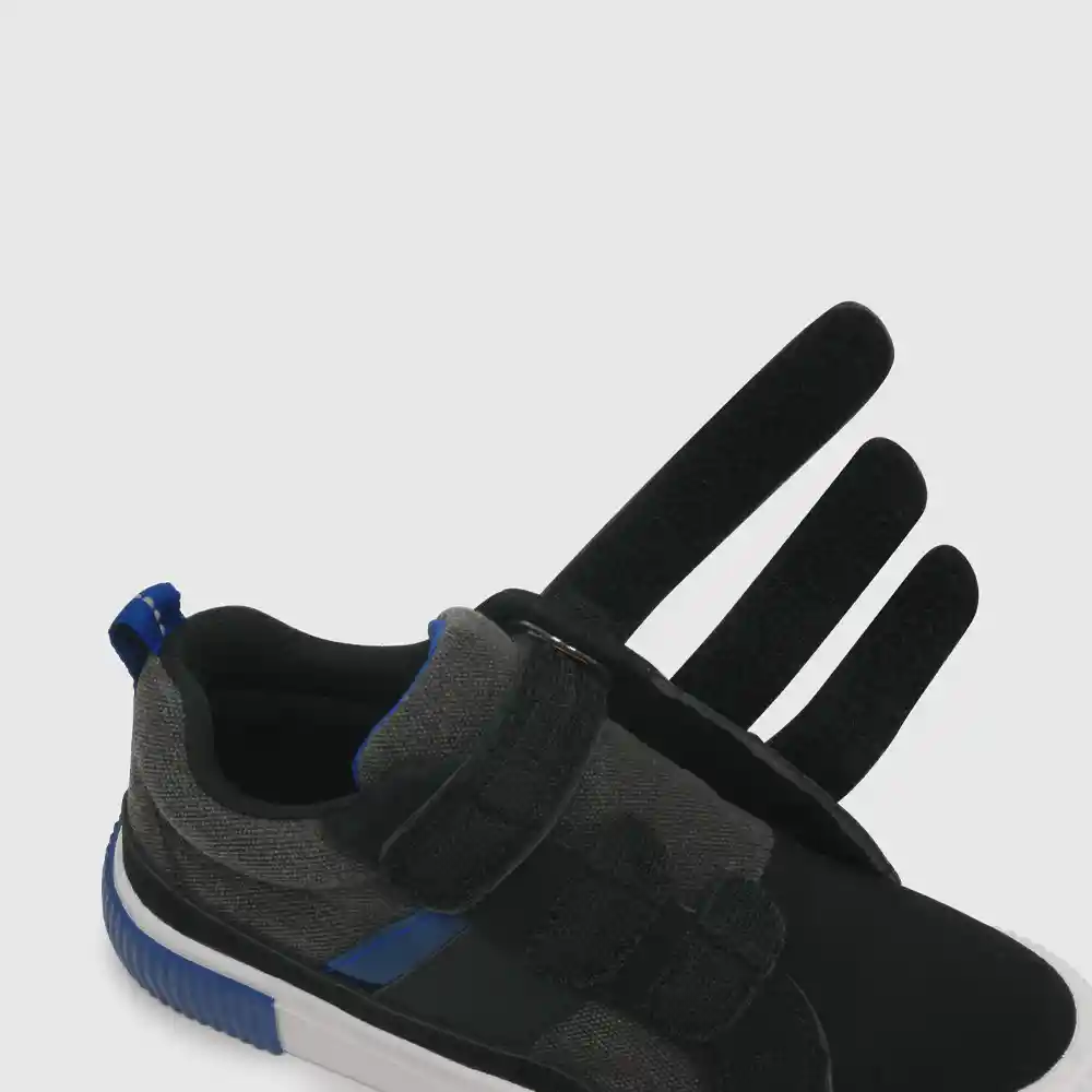 Zapatillas Urbana Tres Velcros Negro Talla 28