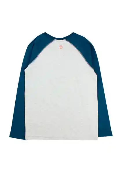 Polera Upf Manga Raglán Ficcustex 576 Gris Melange 8 Años Ficcus