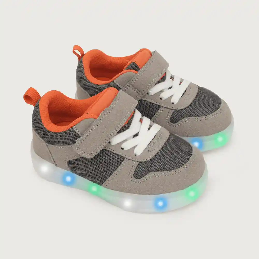 Zapatillas Luces De Niño Gris Talla 27