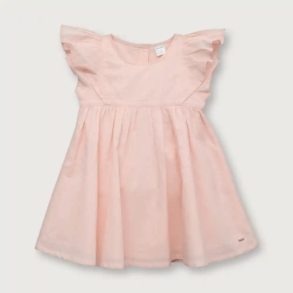 Vestido Manga Alita De Niña Rosado Talla 18m