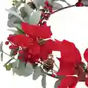 Corona de Flores y Hojas Navideña 30 cm Casaideas