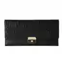 Cartera Trifold de Patron Animal Con Solapa Mujer Negro Miniso