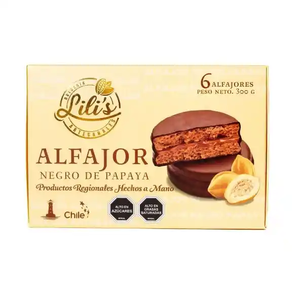 Lilis Alfajor Negro Sabor Papaya