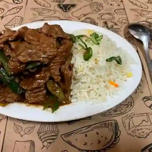 Chancho Mongoliano con Arroz