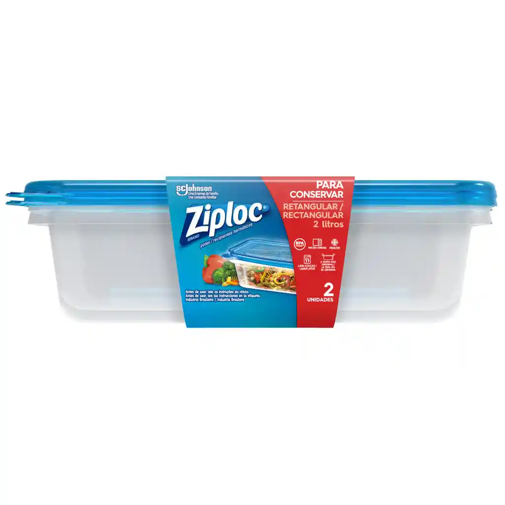 Ziploc Contenedor Hermetico Con Tapa Rectang 2 Un