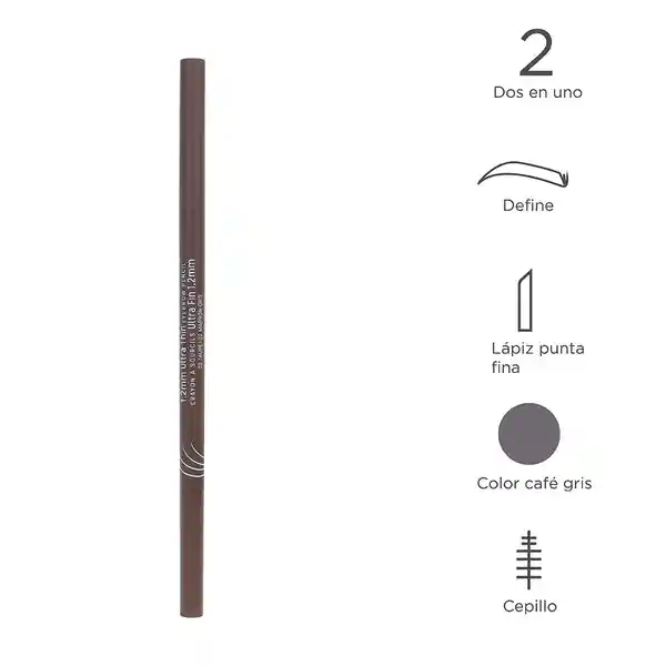 Lápiz Delineador Para Cejas Ultra Delgado 1.2 mm 02 Taupe Miniso