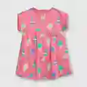 Vestido Estampado De Bebé Niña Rosado Talla 3/6m