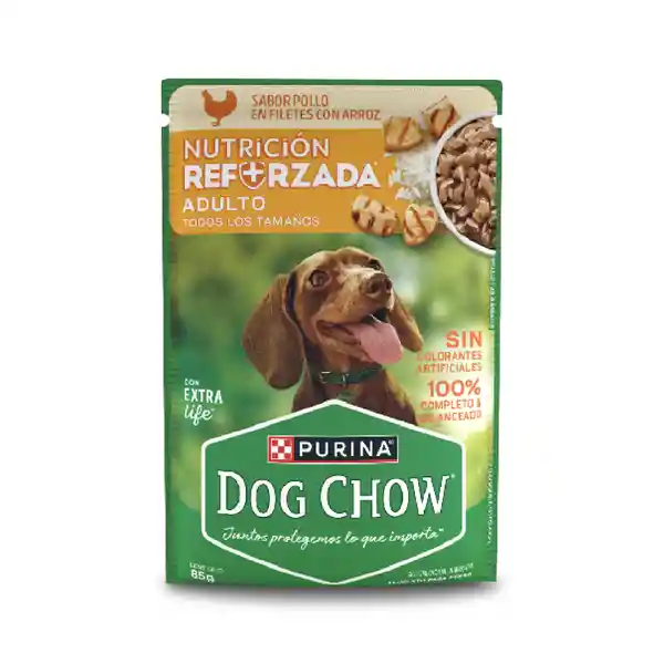 Dog Chow Alimento Húmedo Adulto Sabor Pollo en Filetes Con Arroz