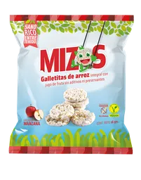 Mizos Galletas de Arroz Integral Cubiertas con Jugo de Manzana