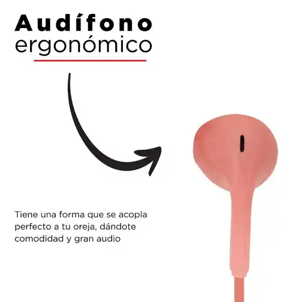 Miniso Audífonos de Cable Rosa Mod Hf 230