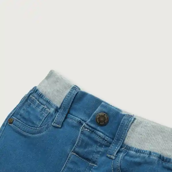 Jean Pretina Rib Azul de Bebé Niño Talla 9M Opaline