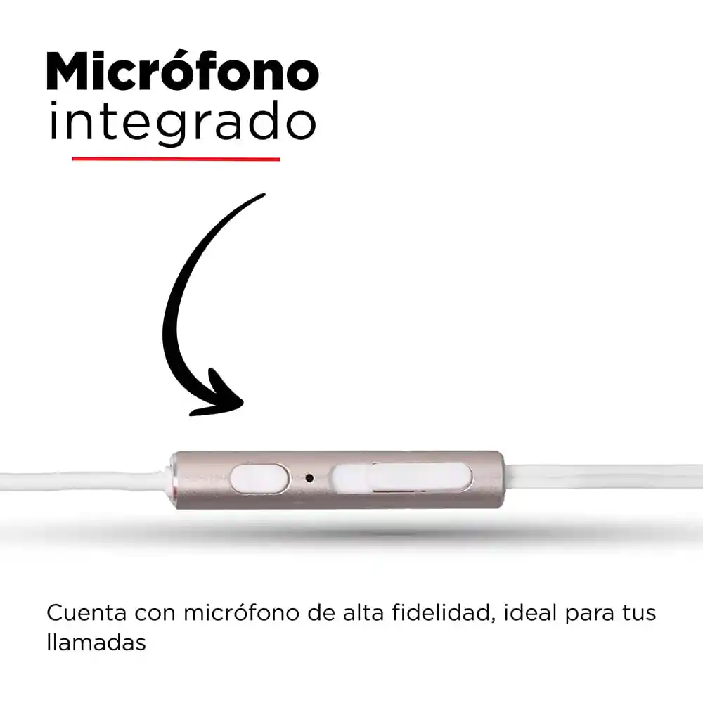 Miniso Audífonos De Cable 1318 Dorado 11m