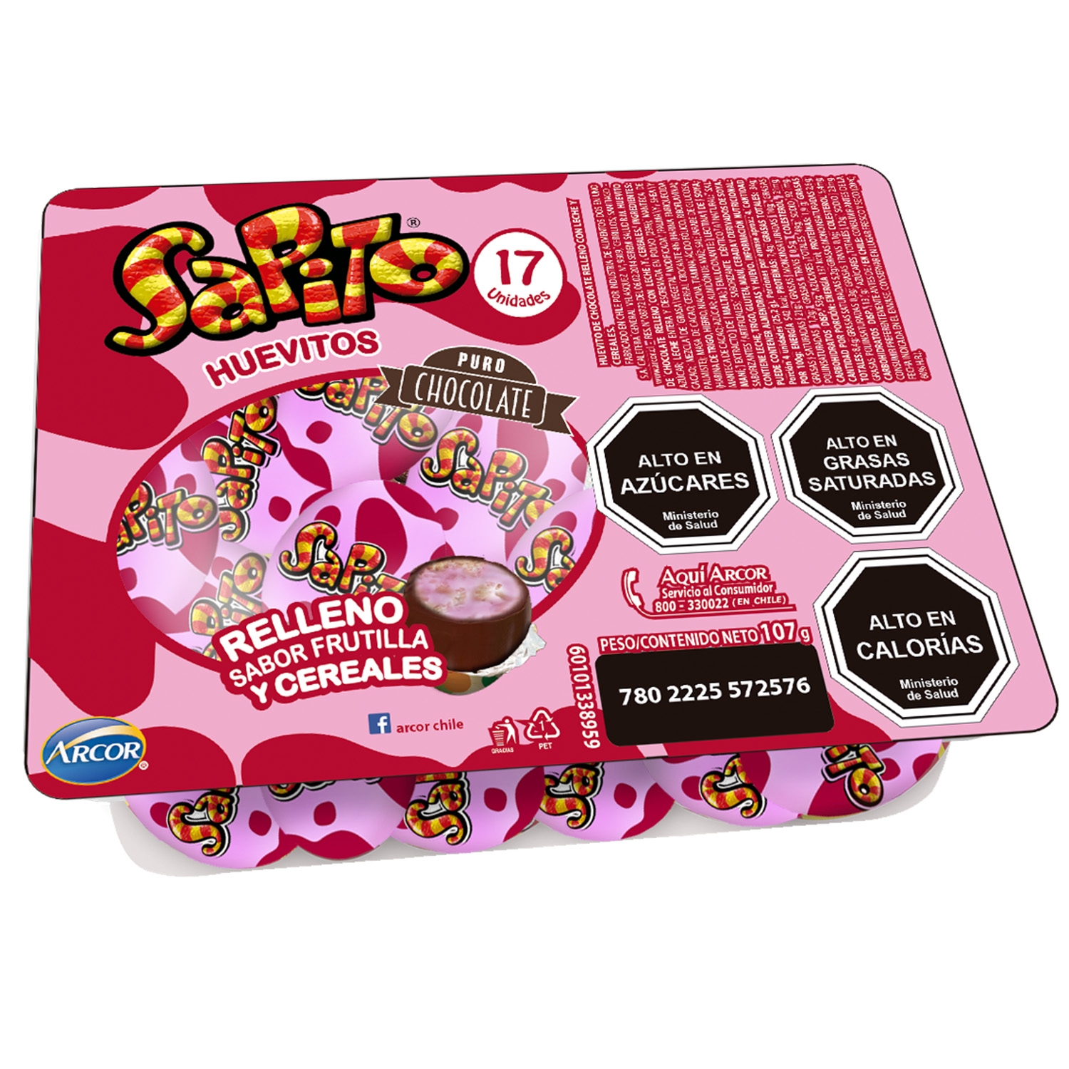 Huevo Choco Frutilla Sapito Bja