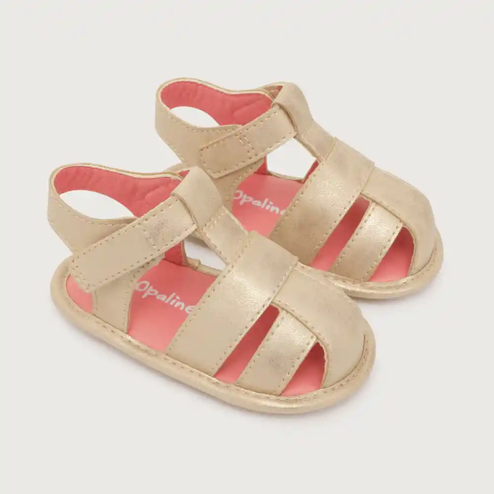 Sandalias Textil Para Bebé Niño Dorada Talla 17