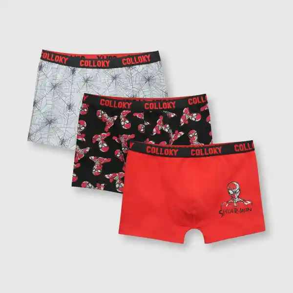 Pack Boxer de Niño Spiderman Negro Black Talla 6A Colloky