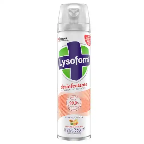 Desinfectante de Ambientes y Elimina Olores Lysoform Frutal en Aerosol 360ml