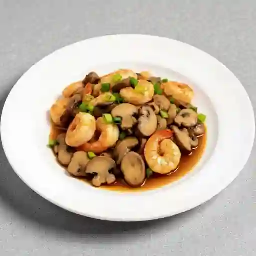 Camarón con Champiñones