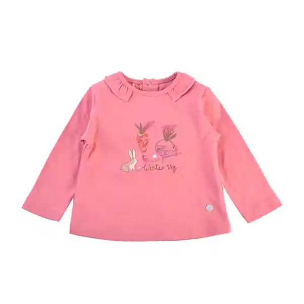 Polera Manga Larga Bebé Niña Palo Rosa Talla 4 A Pillin